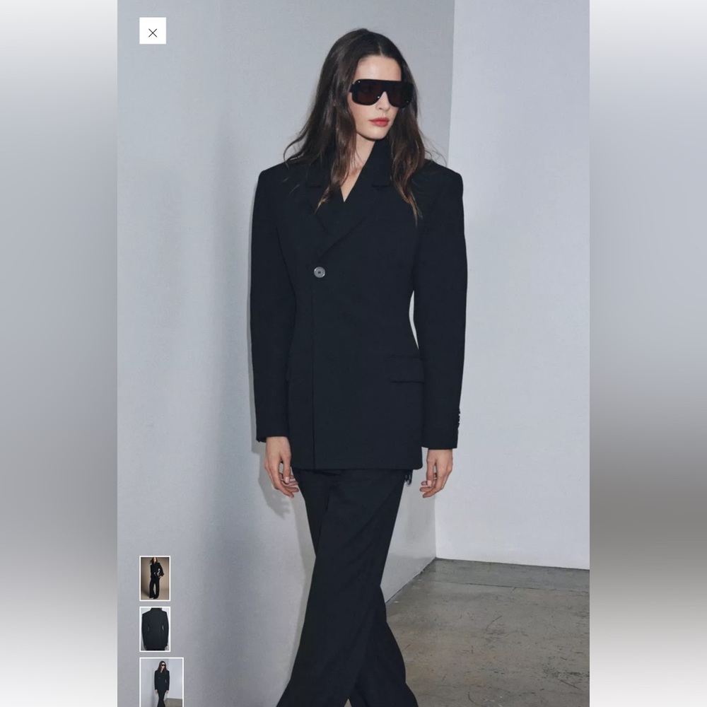 Zara ZW Collection One Black  Button Blazer Size Medium NWT